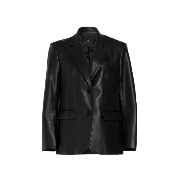Anine Bing Jackets & Blazers - Anine Bing Black Faux Leather Oversized Blazer Small